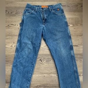 Wrangler Work Jeans With Orange Decals